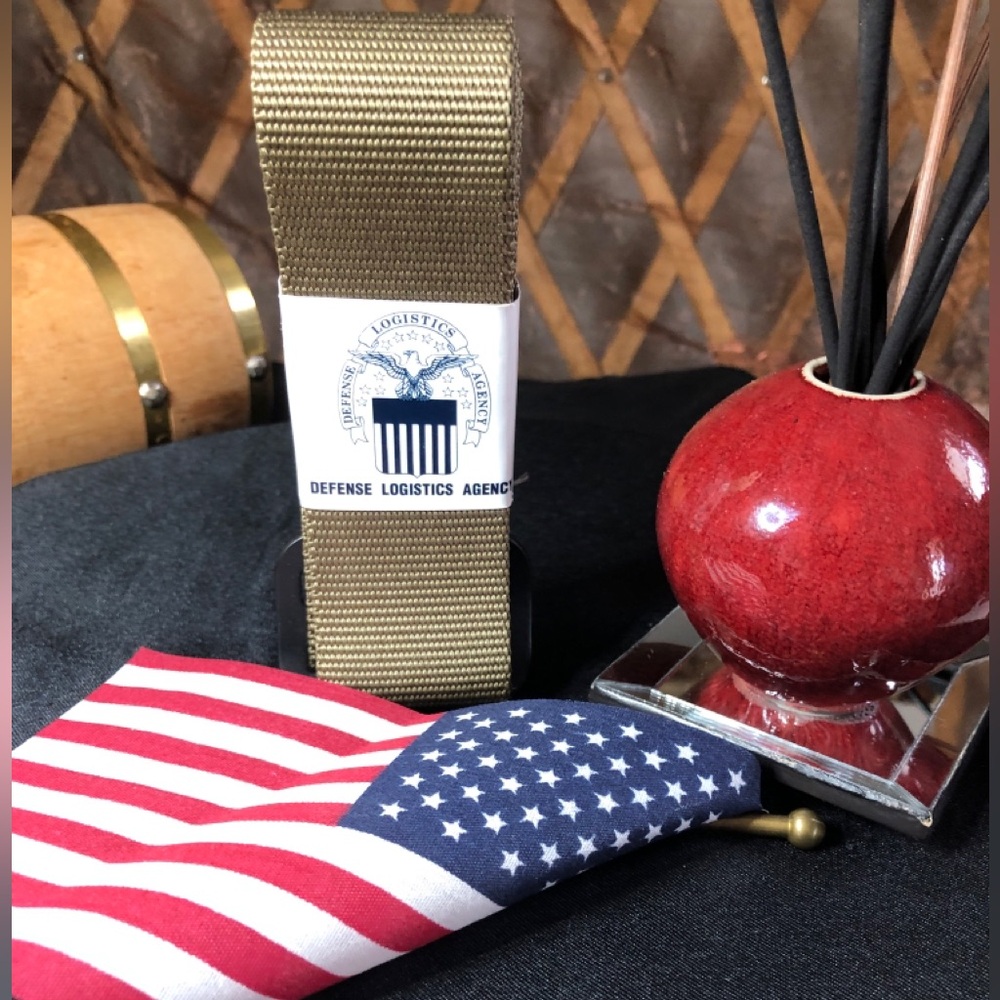 NEW US Tan Waist Belt Nylon Woven Canvas with Black Buckle Size: 46